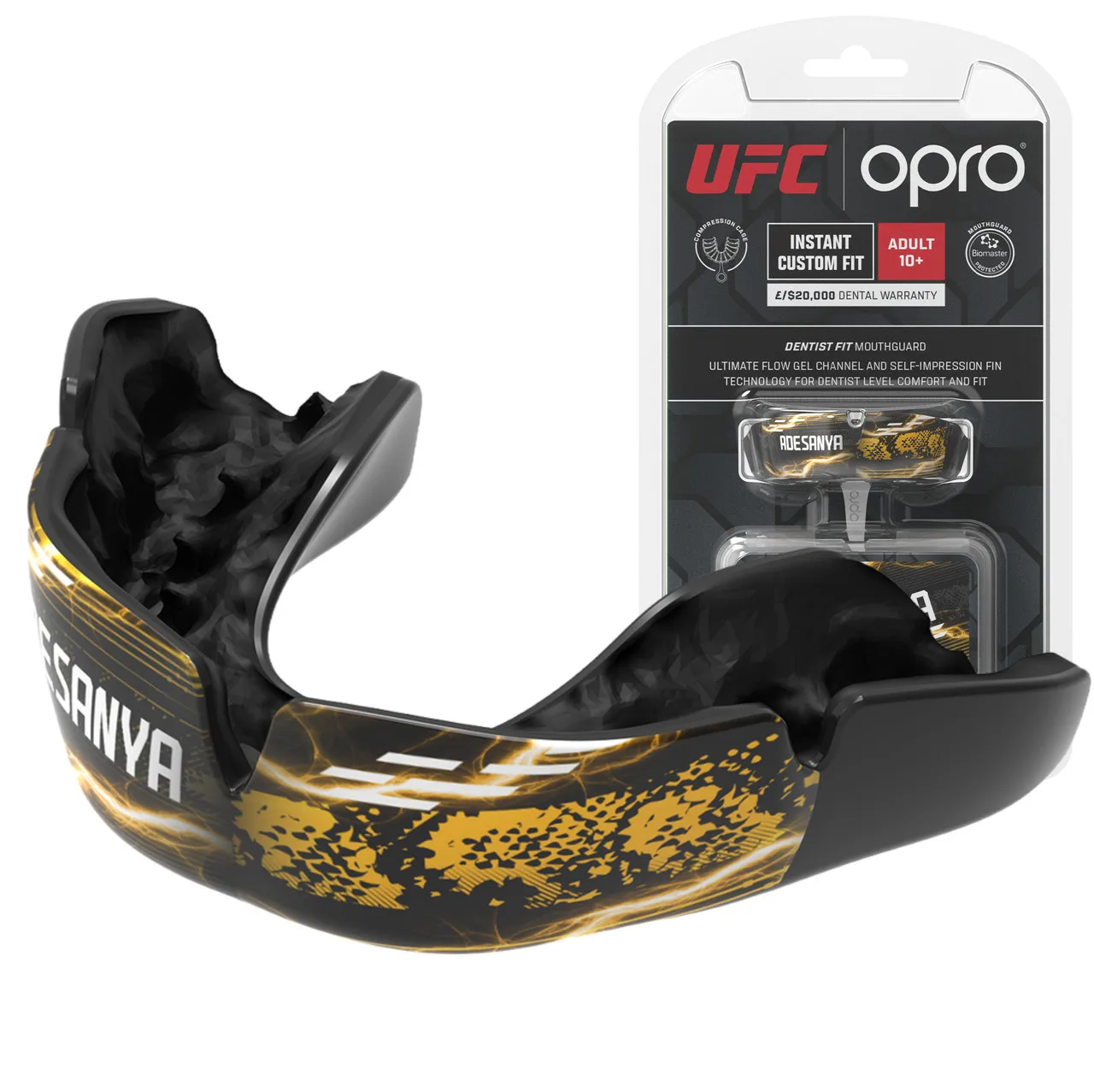 Капа OPRO UFC Fighter Collection Israel Adesanya доросла вік 11+ Чорний art.102529005