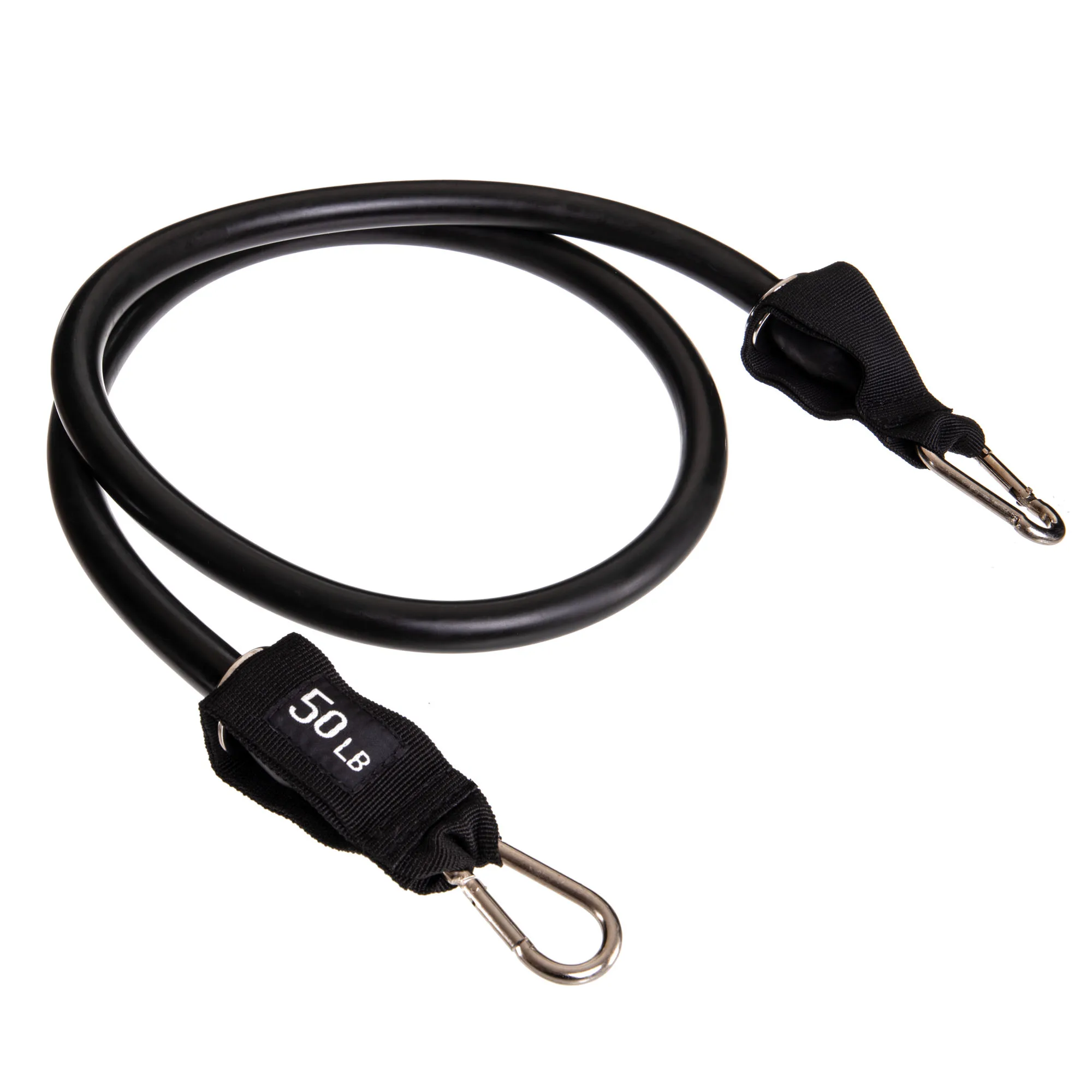 Еспандер трубчастий для фітнесу з карабіном 4х16х1200 мм навантаження 23 кг чорний