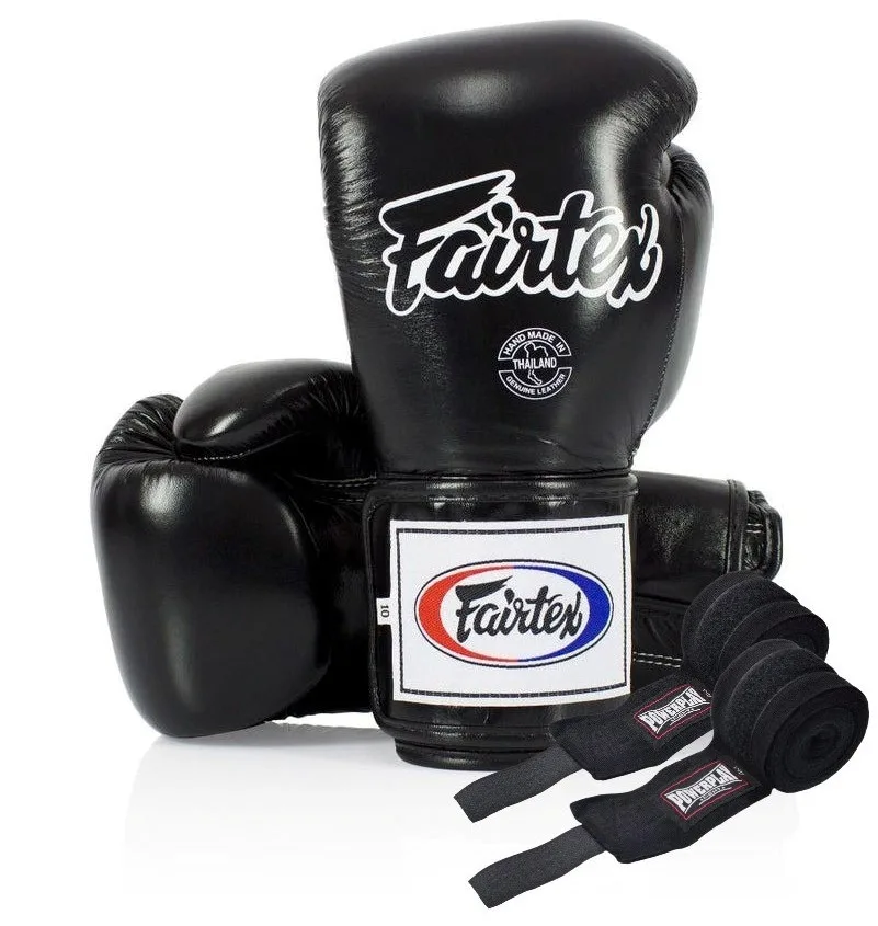 Боксерські рукавиці Fairtex BGV5 Black 10 унцій (бинти в комплекті)