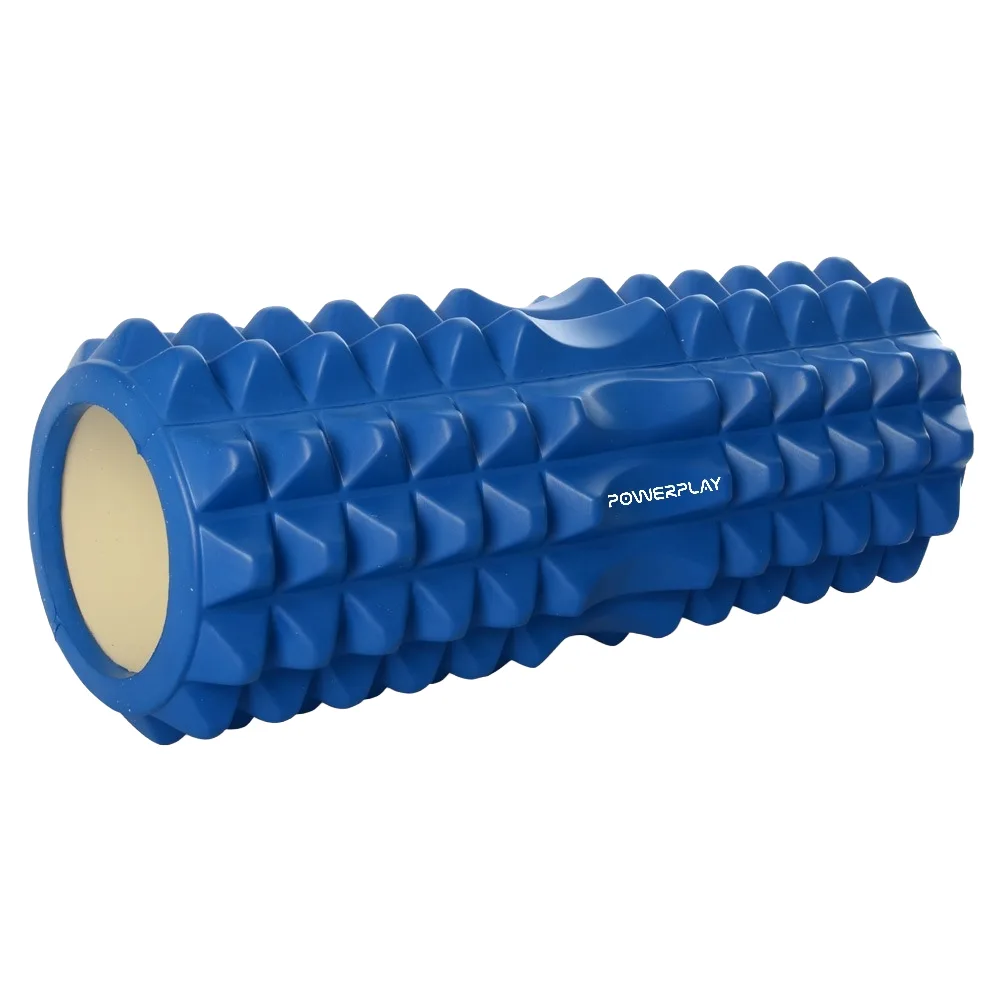 Масажний ролик (роллер) PowerPlay 4405 EVA Massage Roller синій 33x12 см
