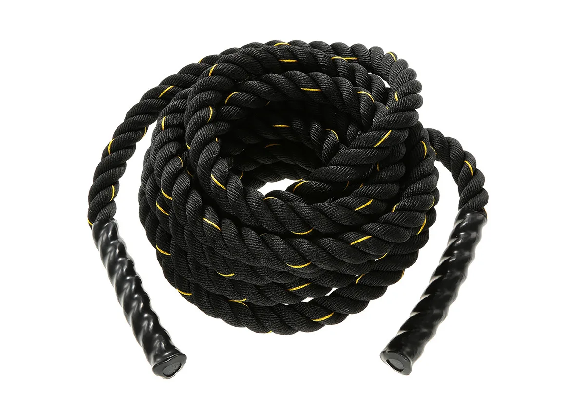 Канат для кроссфита Battle Rope 12 м диаметр 3,8 см - чёрный