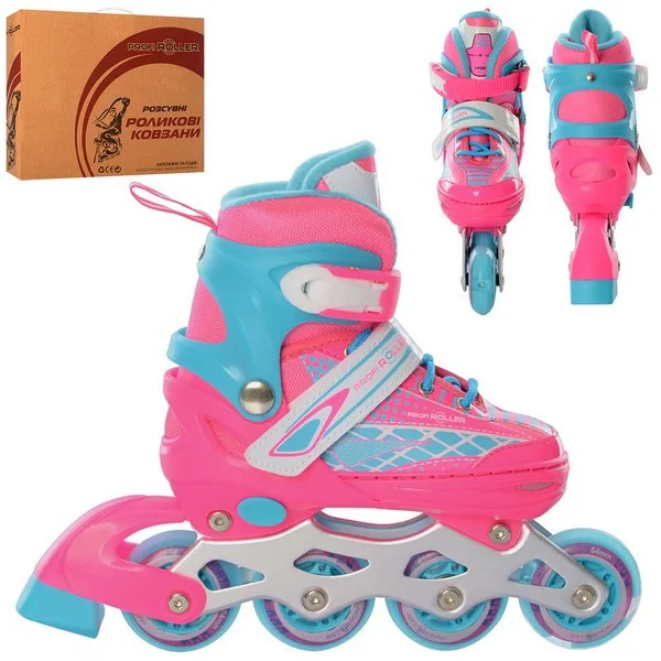 Ролики Profi Roller A 4140-S-PBL розмір 31-34 рожевий-блакитний