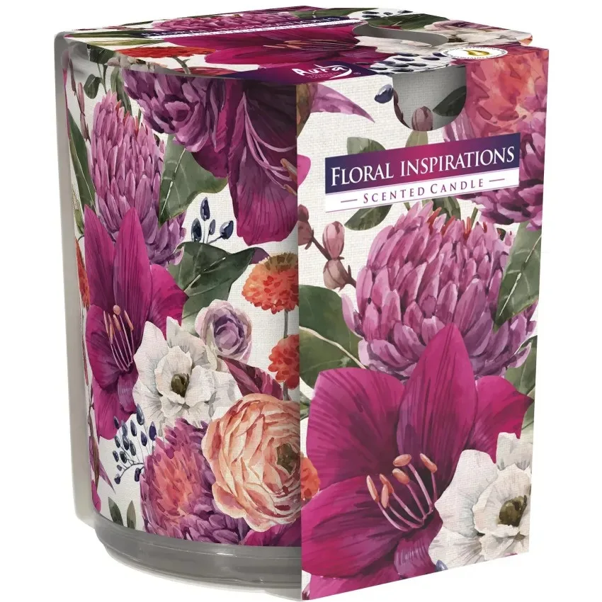 Ароматична свічка в скляному стакані Bispol квіткові натхнення (SN 72s-30)