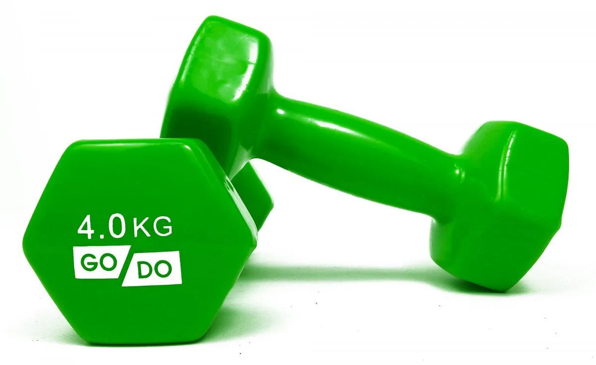 Гантелі для фітнесу з вініловим покриттям 2 шт GoDo GD-4.0GR