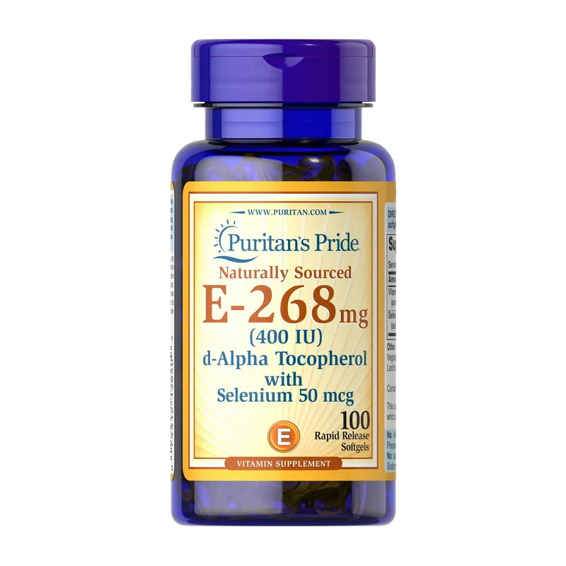 Vitamin E-268 мг natural 400 IU alpha tocopheryl with selenium 50 мкг - 100 софтгель