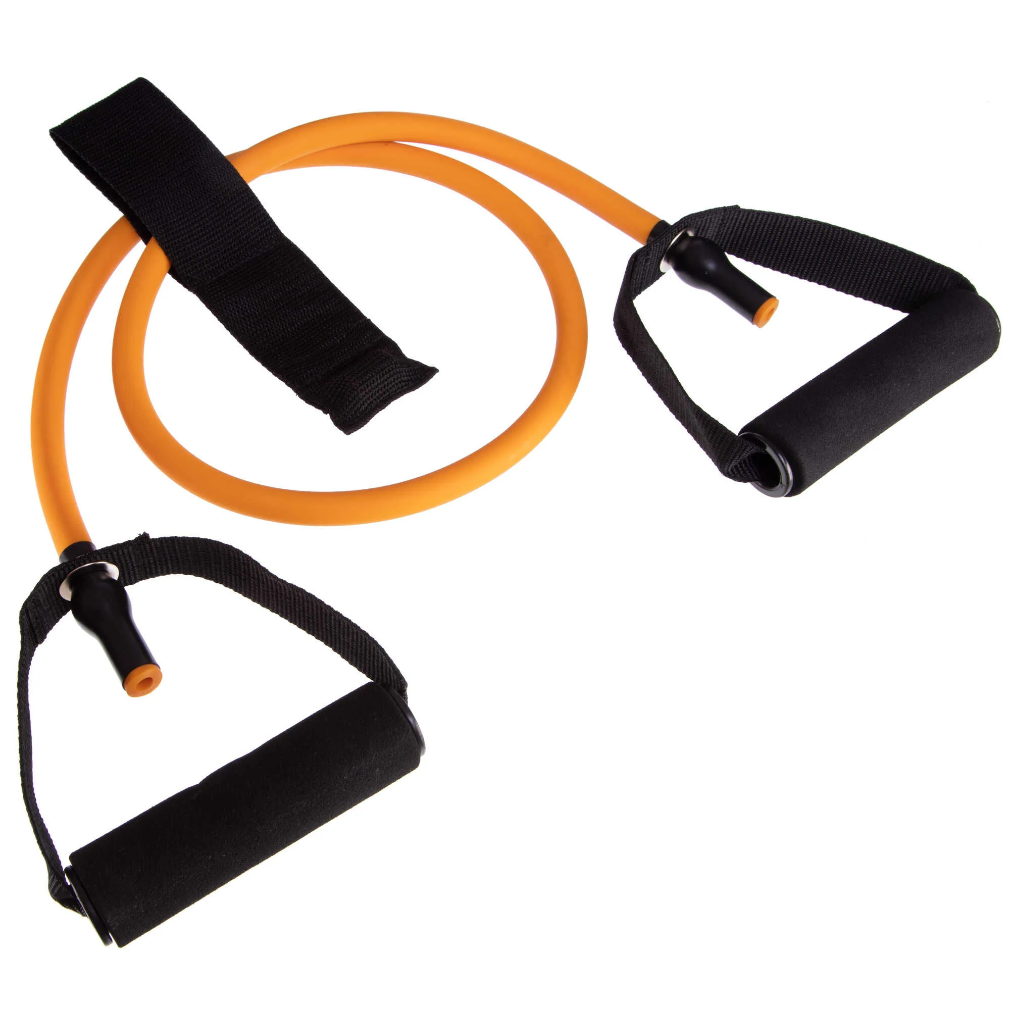 Еспандер трубчастий з ручками та фіксатором дверей Довжина 120 см навантаження 18.2 кг Помаранчевий