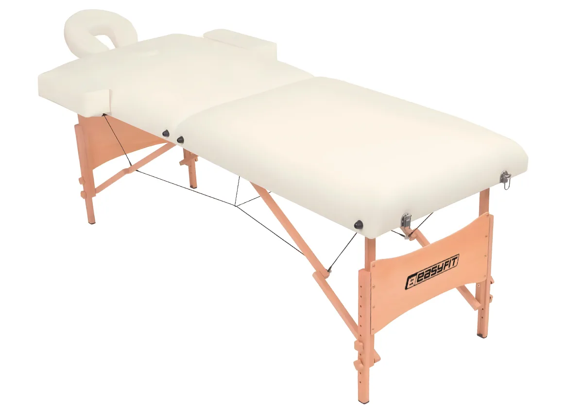 Массажный стол EasyFit ZenRest кушетка складная бежевая с чехлом