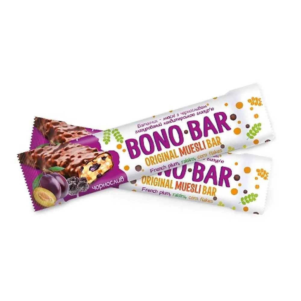 Bono Bar Original Muesli - 40 г французька слива (поштучно)