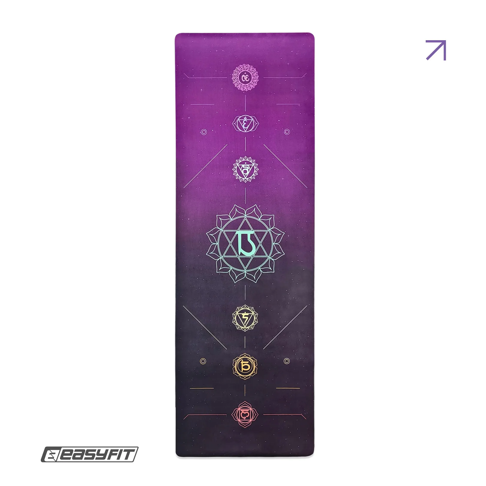Yoga Mat EasyFit Chakra Flow (Suede-Rubber)