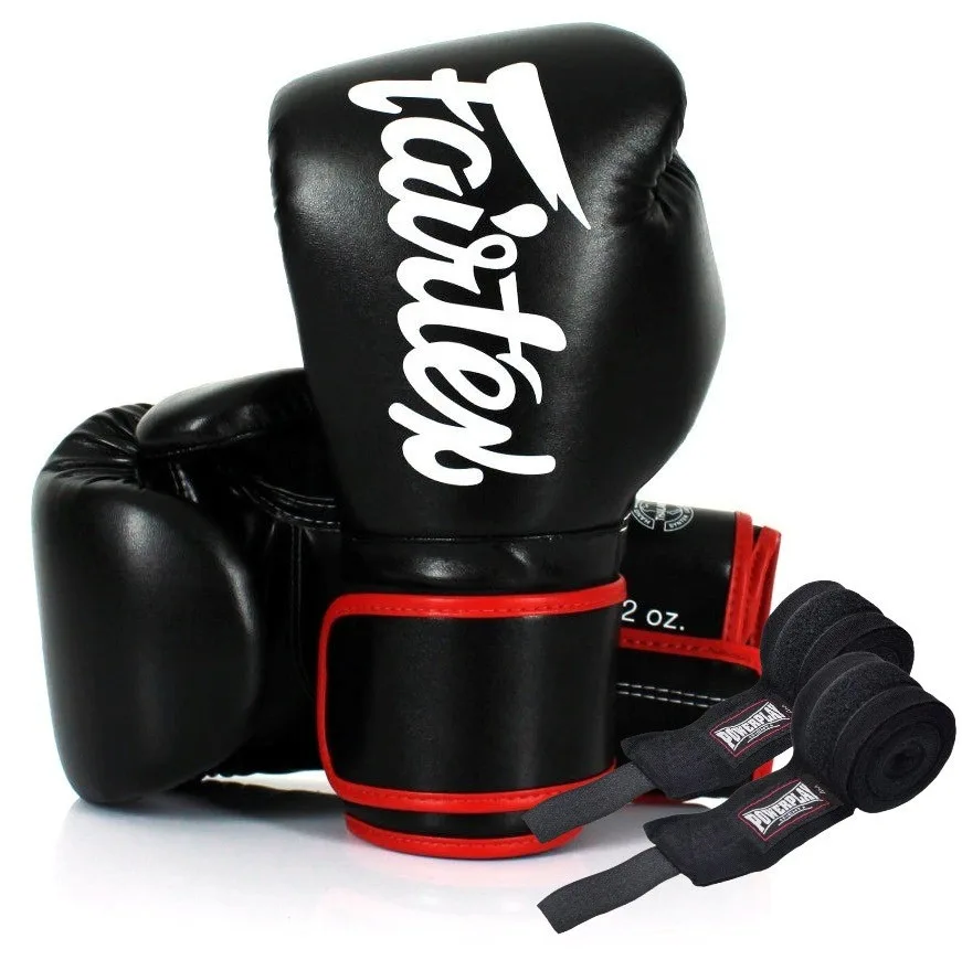 Боксерські рукавиці Fairtex BGV14 Black 10 унцій (бинти в комплекті)