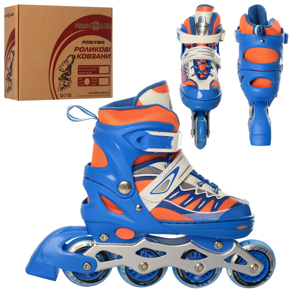 Ролики Profi Roller A 4122-M-BL розмір 35-38 Синій-Помаранчевий