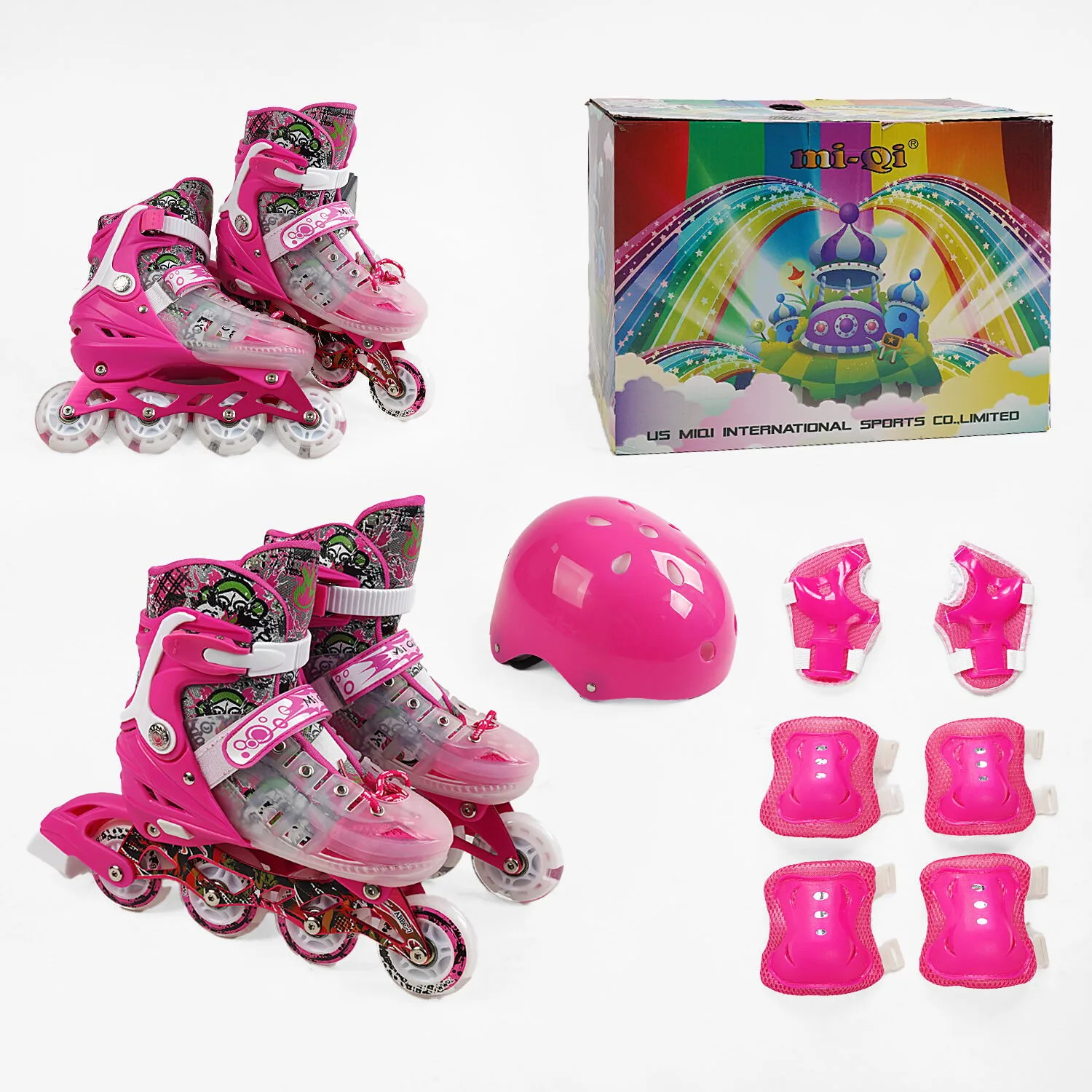 Набір роликів Best Roller розмір 34-38 біло-рожевий