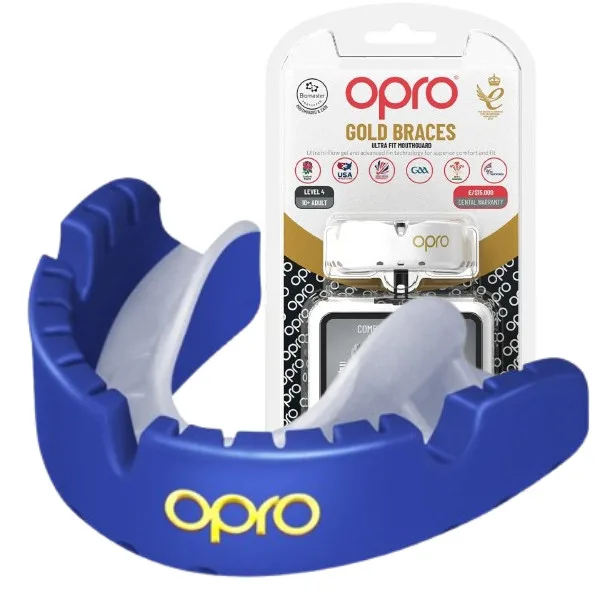Капа OPRO Gold Braces під брекети доросла (вік 11+) Dark Blue/Pearl (art.102506002)