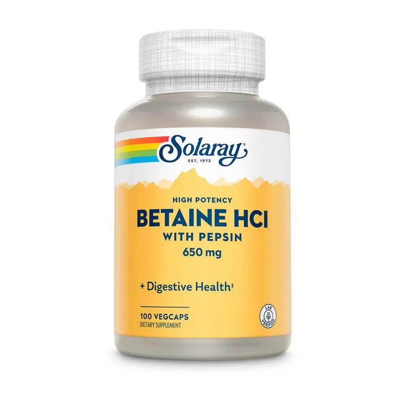 Betaine HCL with pepsin 650 мг - 100 капсул