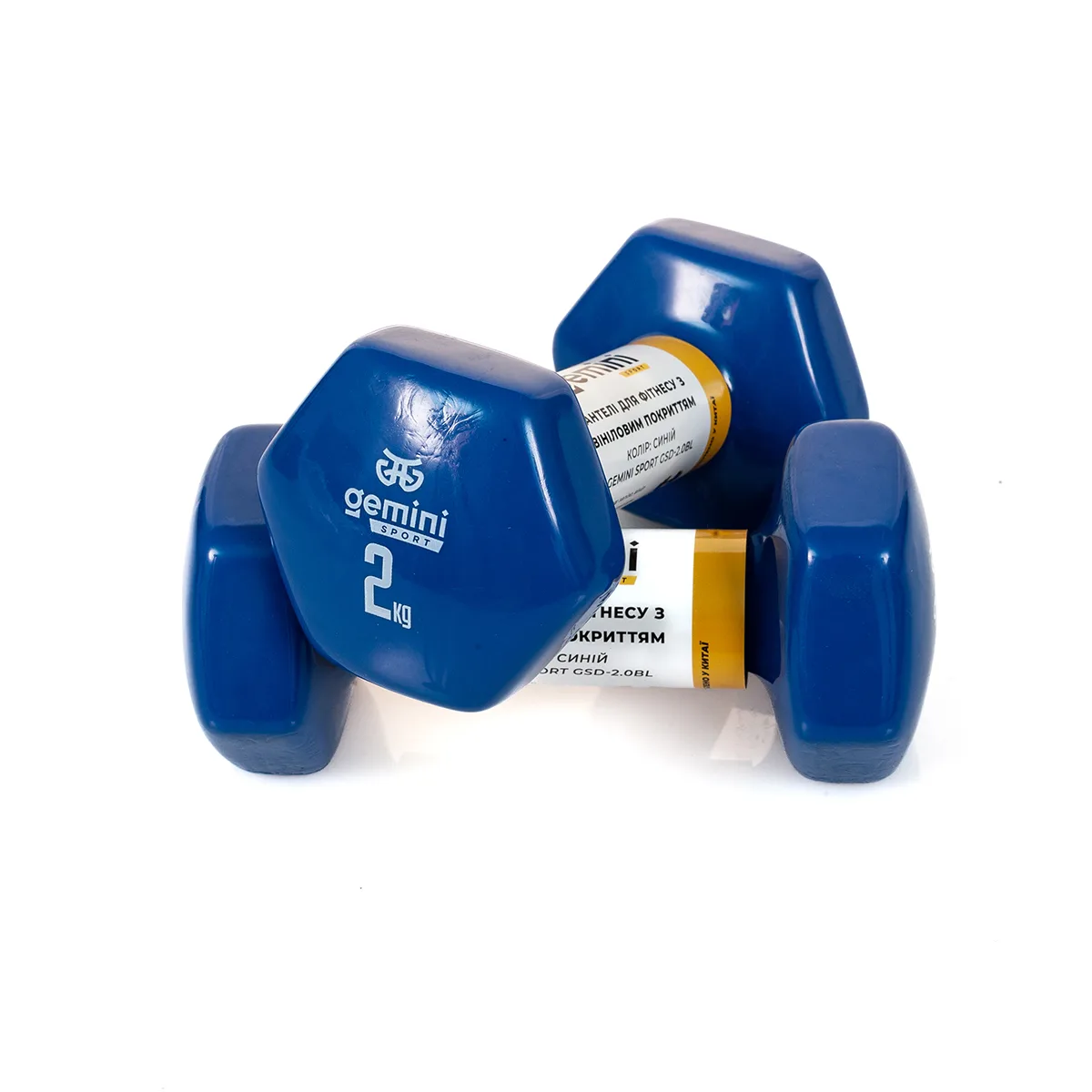 Гантелі Sport для фітнесу з вініловим покриттям 2 шт по 2,0 кг GSD-2.0BL