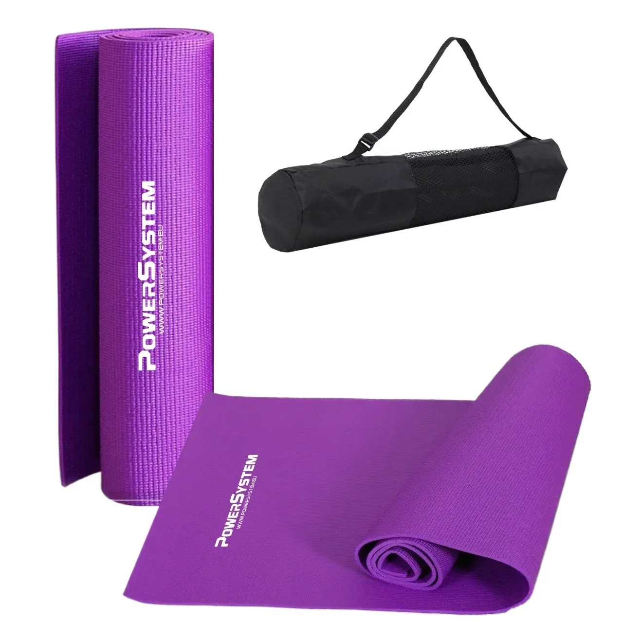 Килимок для йоги та фітнесу Power System PS-4014 PVC Fitness Yoga Mat фіолетовий 173x61x0,6