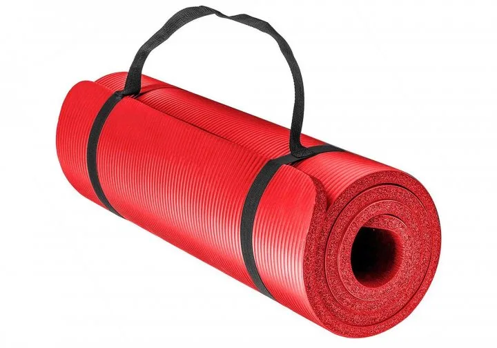 Килимок для туризму та фітнесу 183 см 61 см 10 мм червоний