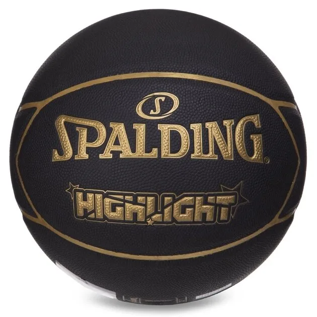 М'яч баскетбольний Spalding Highlight чорно-золотий розмір 7 84355Z (оригінал)