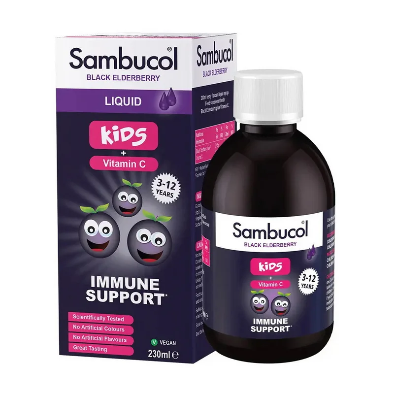 Black Elderberry Liquid For Kids + Vitamin C - 230 мл