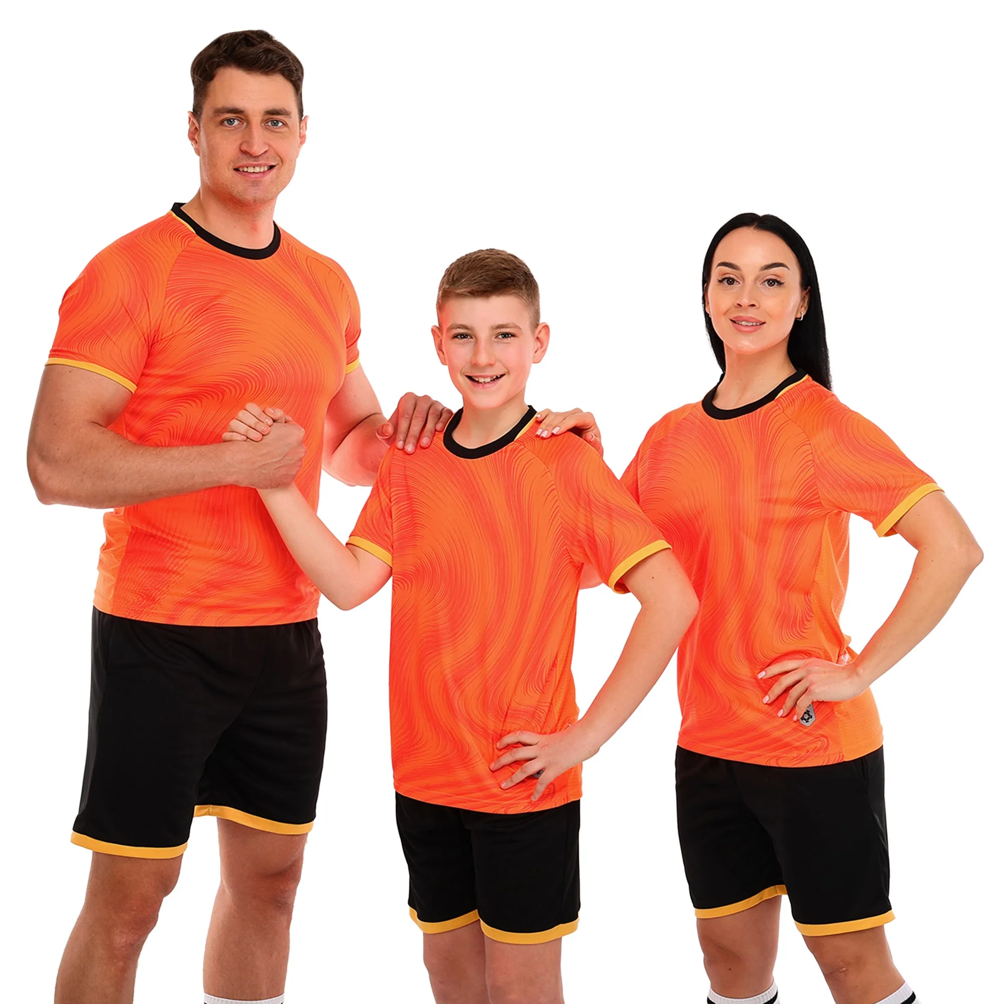 Форма футбольна комплект LIDONG Оранжево-чорний 4XS-2XL XL