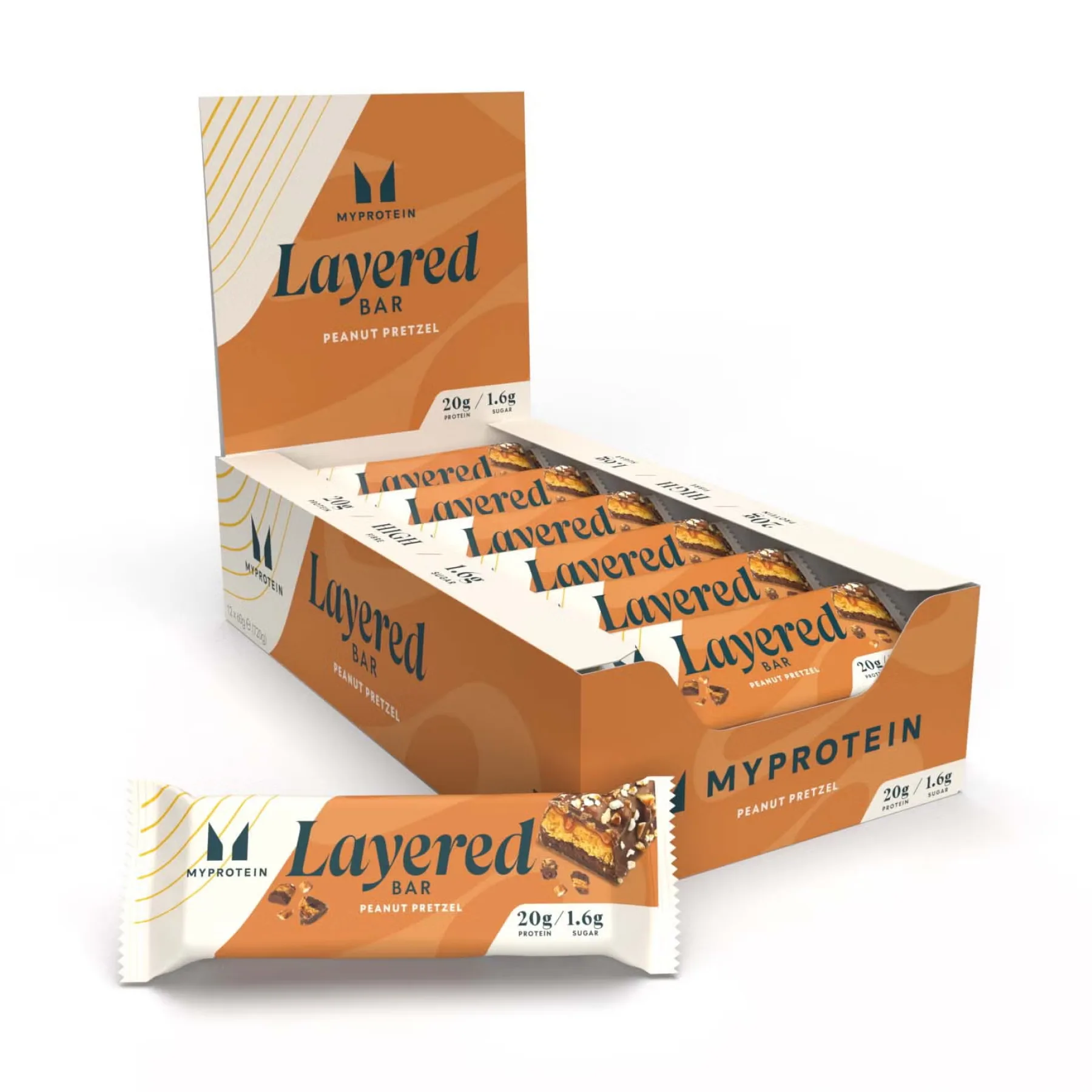 Layered Bar - 12x60 г шоколад арахіс претцель