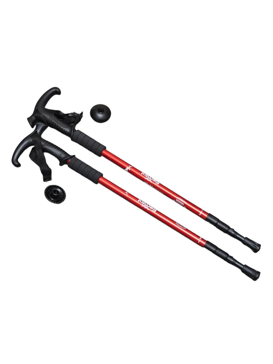 Трекінгові палиці + тростина 2 в 1 для туризму та скандинавської ходьби 2 шт червоний
