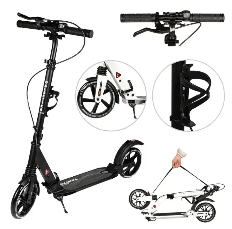 Самокат Galaktika d-20 см, дискове гальмо, чорний