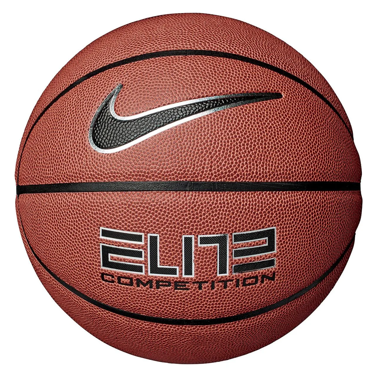 М'яч баскетбольний Nike Elite Competition 2.0 Amber/Black/Metallic Silver/Black розмір 7 N.000.2644.855.07 (оригінал)
