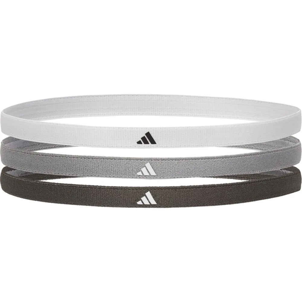 Adidas Hairbands Headbands, 3 pcs, white, black, gray, universal (One Size) (original)