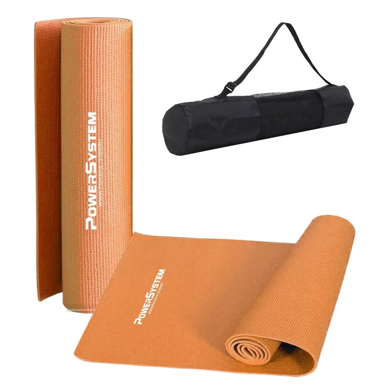 Килимок для йоги та фітнесу Power System PS-4014 PVC Fitness Yoga Mat апельсин 173x61x0,6