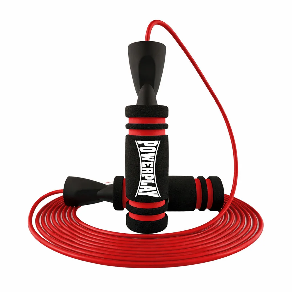 Скакалка швидкісна PowerPlay 4213 Jump Rope чорно/червона 3 м.