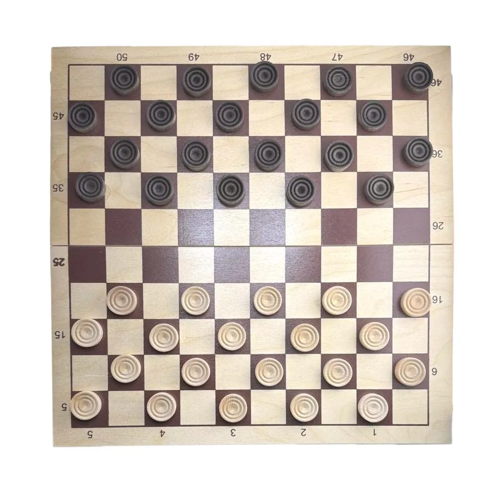 Шашки дерев'яні 10х10 розмір 40х40 см