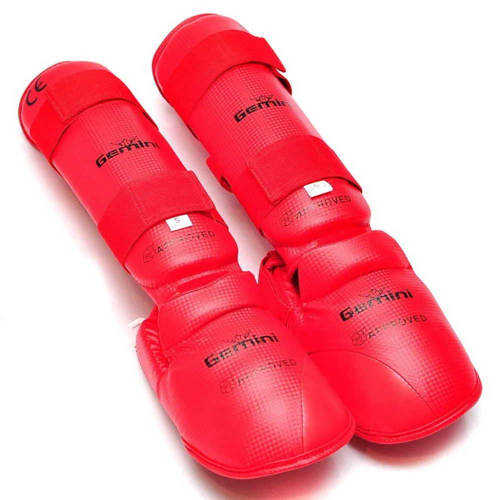 Захист гомілки та стопи для карате Червоний S