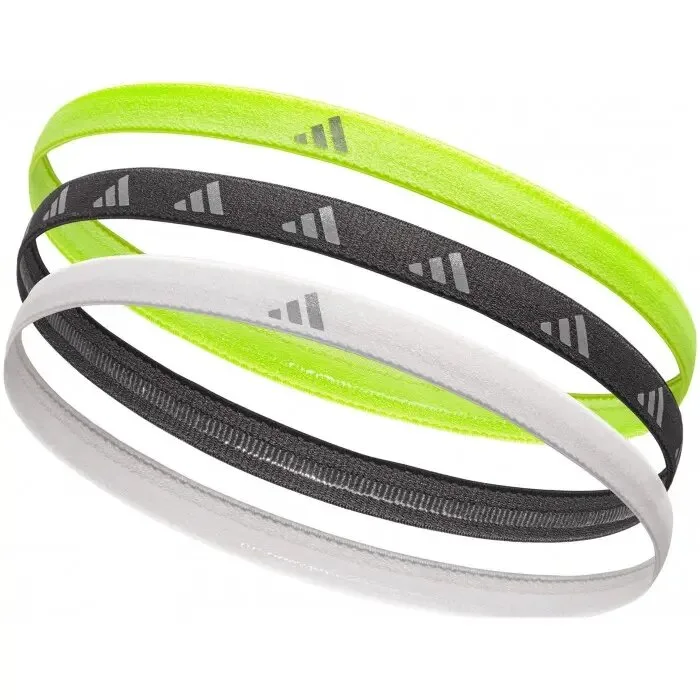Пов'язка на голову Adidas Hairbands 3pk білий, чорний, салатовий універсальний One Size (оригінал)