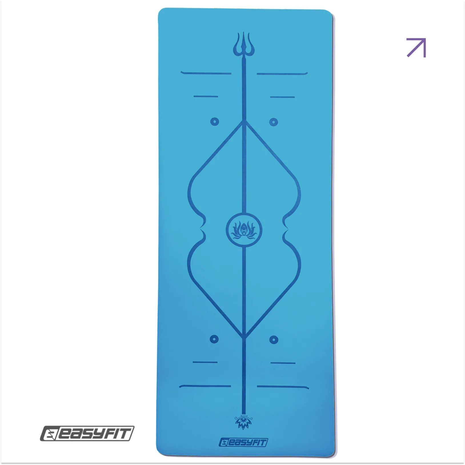 Professional yoga mat EasyFit Pro rubber 5 mm blue