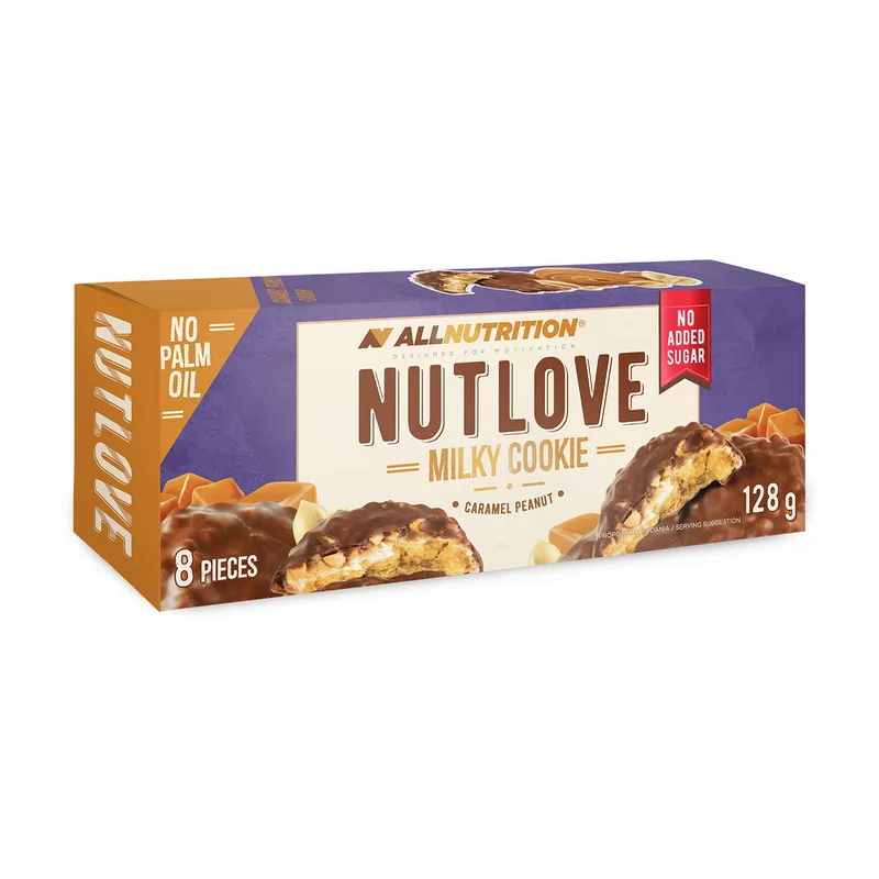 Nutlove Milky Cookies - 128 г, карамель peanut