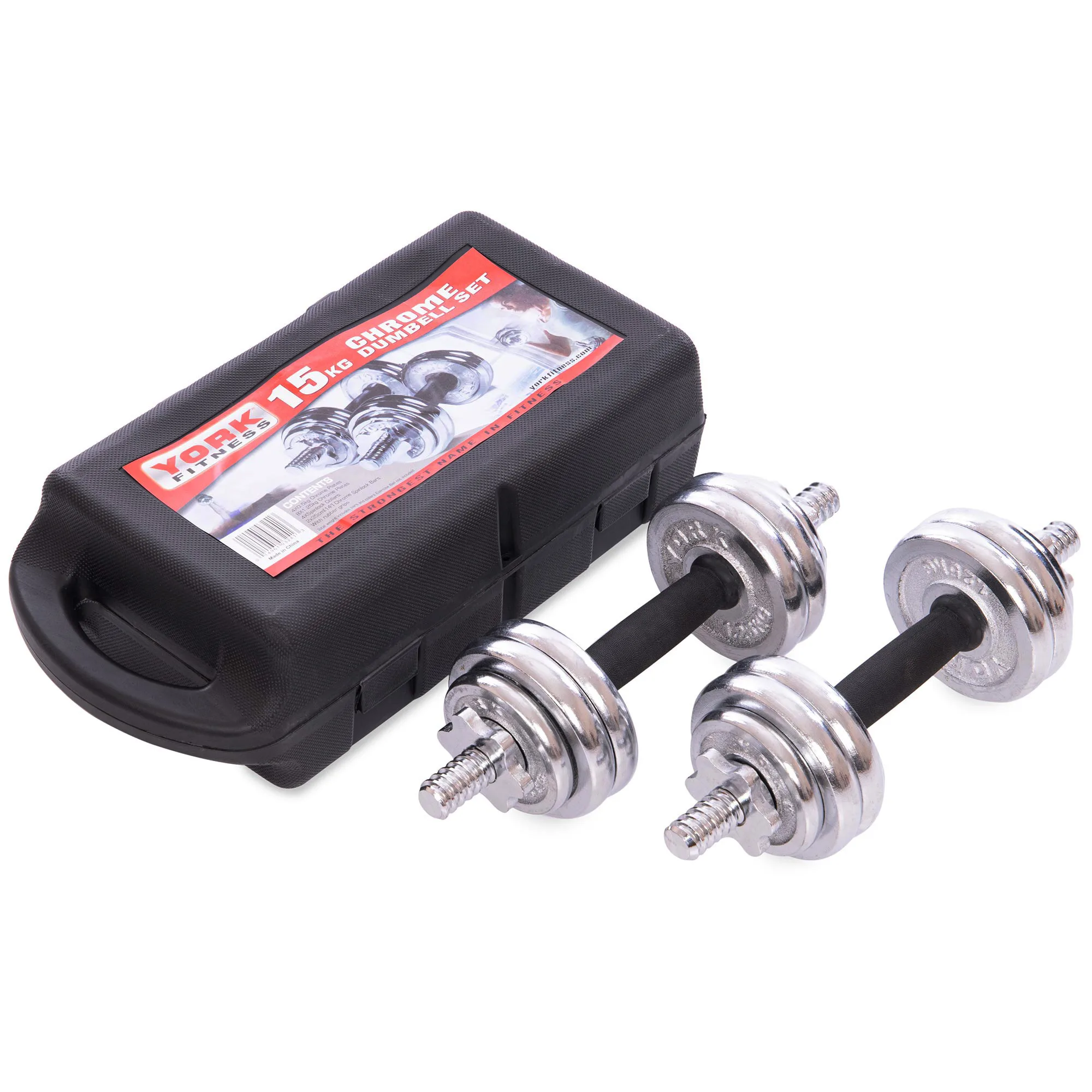 Гантелі розбірні хромовані в валізі 2 шт по 7,5 кг
