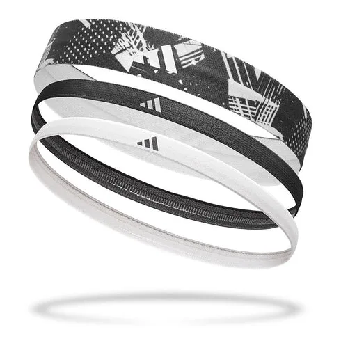 Пов'язки на голову Adidas Hairbands 3 шт білий, чорний, універсальний (One Size) (оригінал)
