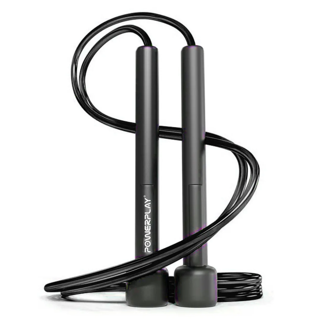 Скакалка PowerPlay 4201 Basic Jump Rope чорна 2,8 m.