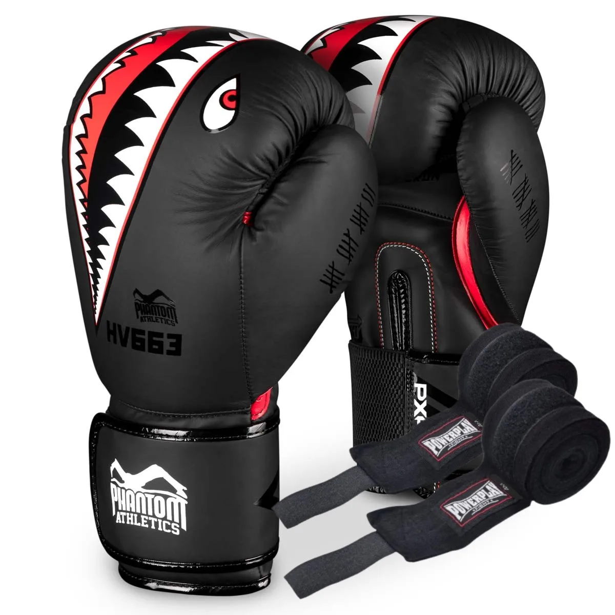 Боксерські рукавиці Phantom Fight Squad Schwarz Black 14 унцій (бинти 4 м. в подарунок)