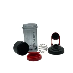 Шейкер спортивний з контейнером Casno 600 мл KXN-1199 з вінчиком Сірий/Червоний