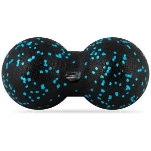 Масажний м'яч подвійний PowerPlay PP-4352 Epp foam Арахіс ball d8*16 cm. Чорно/Блакитний
