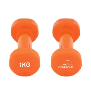 Гантелі вінілові PowerPlay 4125 Achilles 2*1 кг. помаранчеві (пара - 2шт.)