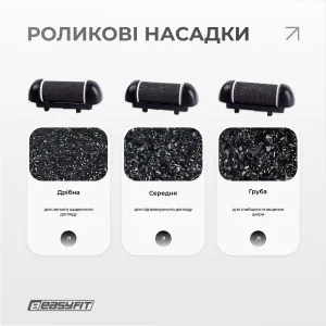 Електрична пемза для п’ят EasyFit з набором 10 предметів, 3 насадки