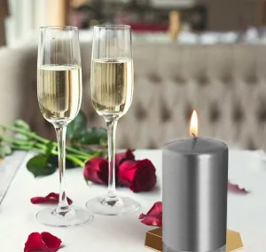 Набір свічок 4 шт. циліндр срібний металик і sw40/60