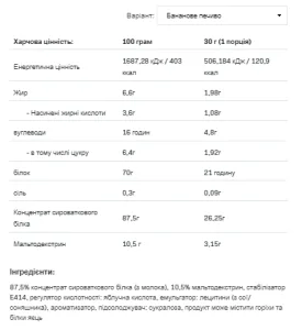 Whey Protein - 2,27 кг Банан-печиво