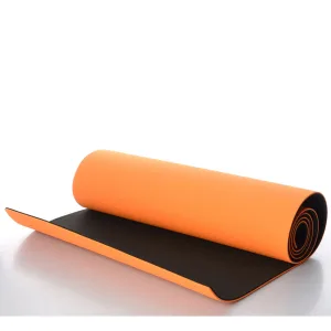 Килимок для фітнесу та йоги TPE+TC TPE-6ORB 183 см 61 см 6 мм Помаранчевий-чорний