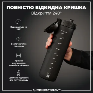 Пляшка для води ION8 1000 мл. (ЕКО пляшка) BPA Free, Black
