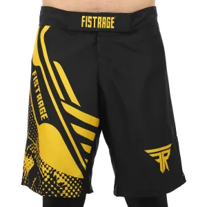 Шорти для змішаних єдиноборств ММА FISTRAGE розмір чорний-жовтий M