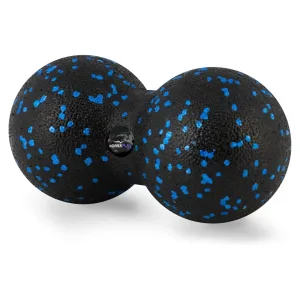 Масажний м'яч подвійний PowerPlay PP-4353 Epp foam Арахіс ball d12*24 cm. Чорно/Блакитний